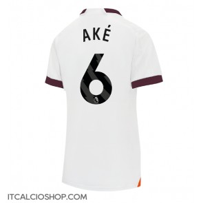 Manchester City Nathan Ake #6 Seconda Maglia Femmina 2023-24 Manica Corta